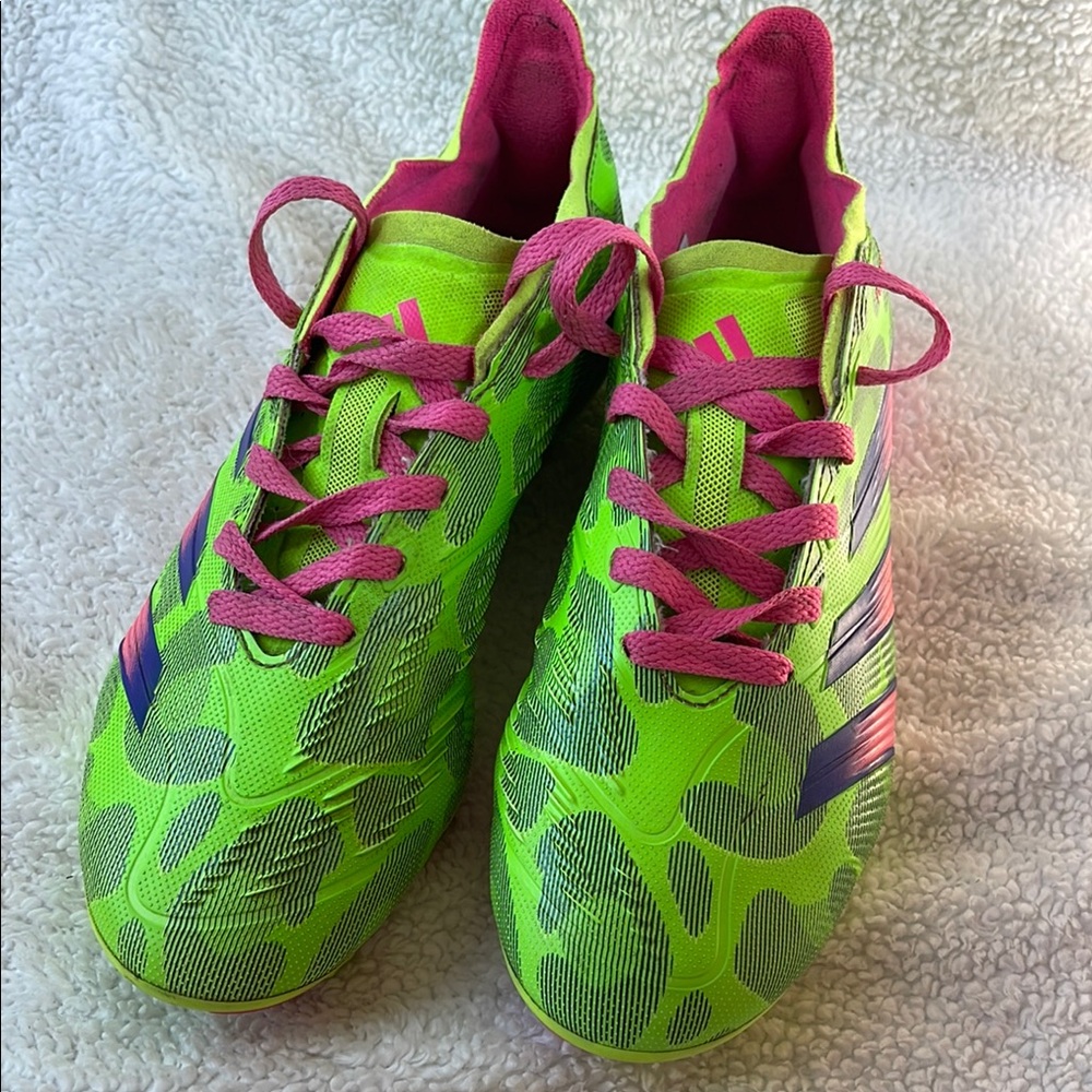 Adidas Predator Neon Green and Pink Sports Shoes